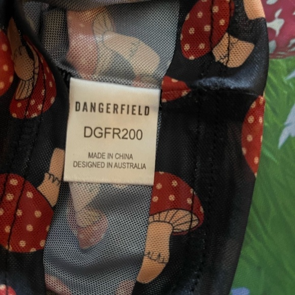 Modcloth x Dangerfield Microdose Memories Mesh Top Black Mushroom, 8(AU)/US XS - Picture 9 of 9
